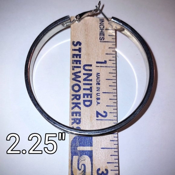 Silver Glitter Hoops - Picture 8 of 12